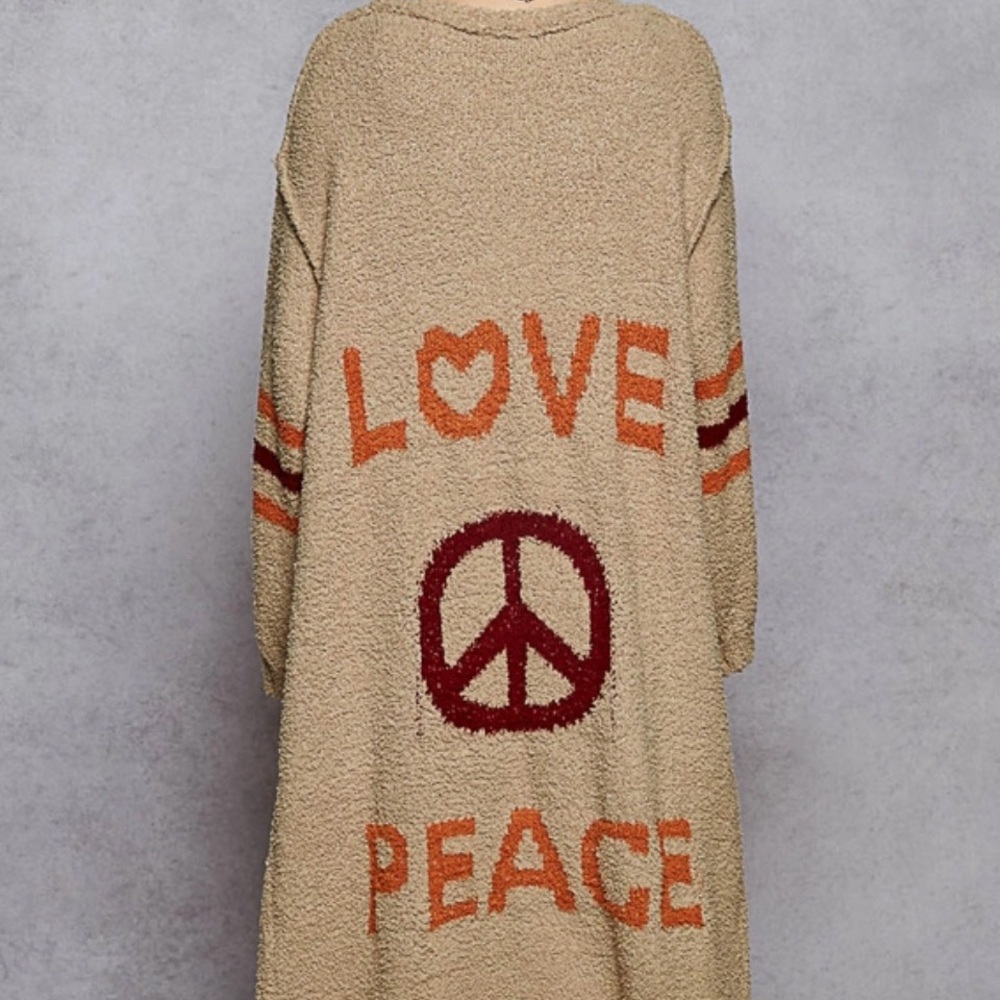 POL Beige and Orange Love Cardigan - Picture 3 of 3